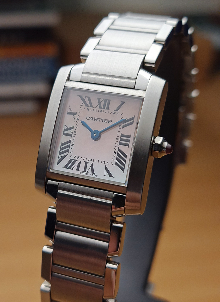 Ladies' Cartier Tank Francaise Pink Mother Of Pearl Quartz Ref. W51028Q3